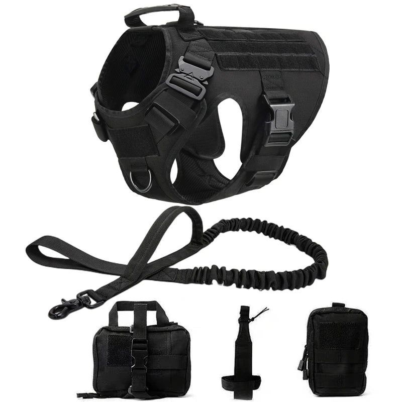 Tactical Vest Dog Harness & Leash – All Breeds