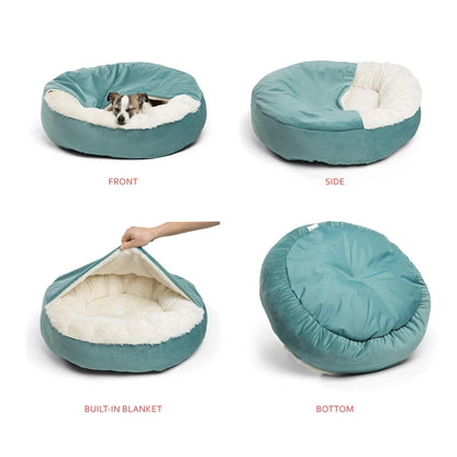 Orthopedic Dog Bed with Hooded Blanket