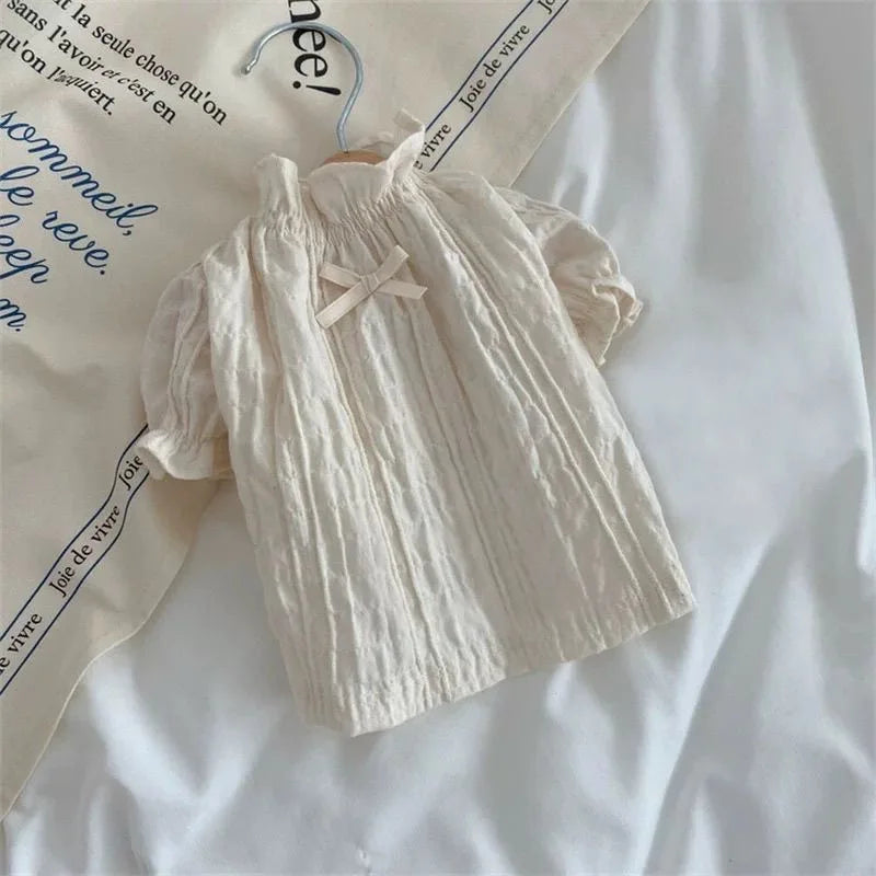 Spring Plaid Puppy Pajamas with Bow Skirt