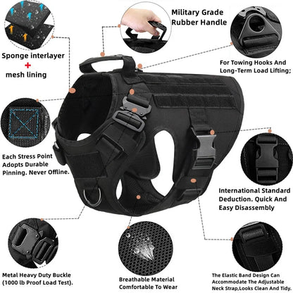 Tactical Vest Dog Harness & Leash – All Breeds