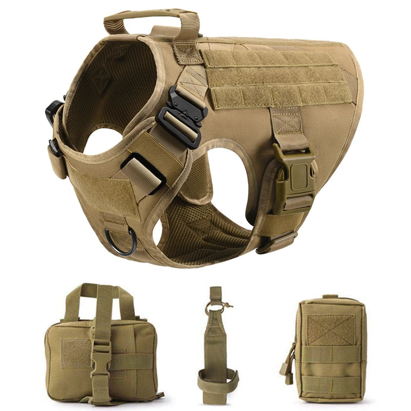 Tactical Vest Dog Harness & Leash – All Breeds