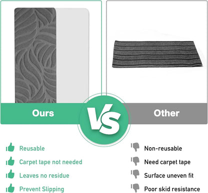 Non-Slip Stair Treads - Washable Self-Adhesive Carpet Pads 76x20cm