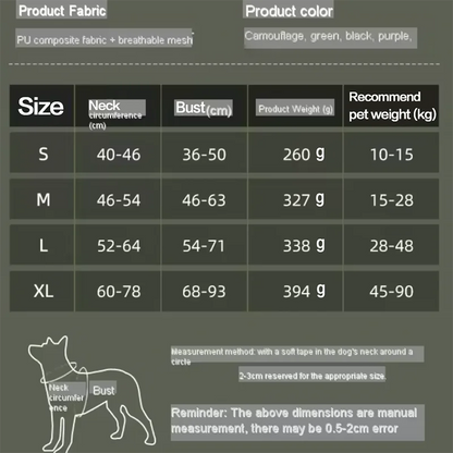 Tactical Reflective Dog Harness – No Pull, Adjustable