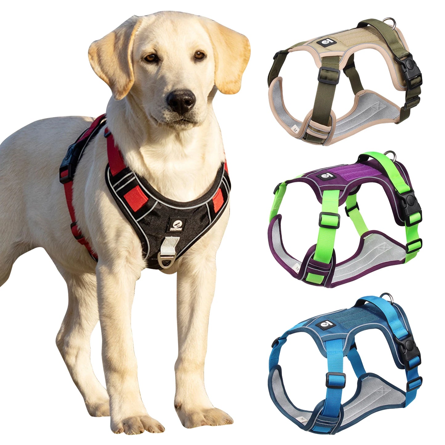 Reflective Tactical Vest Harness – Waterproof for Medium & Large Dogs