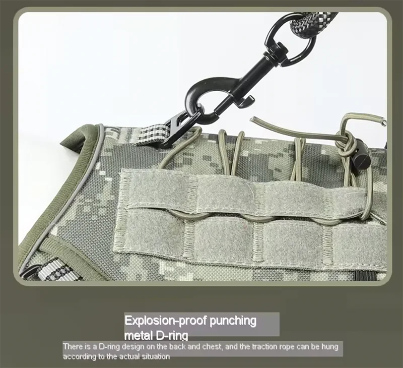 Tactical Reflective Dog Harness – No Pull, Adjustable