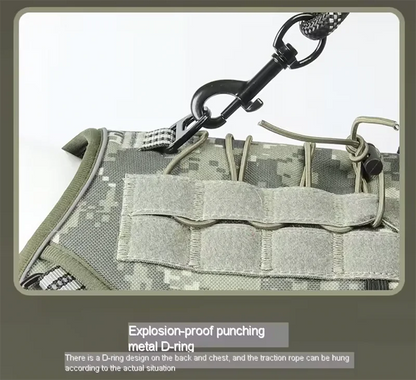 Tactical Reflective Dog Harness – No Pull, Adjustable