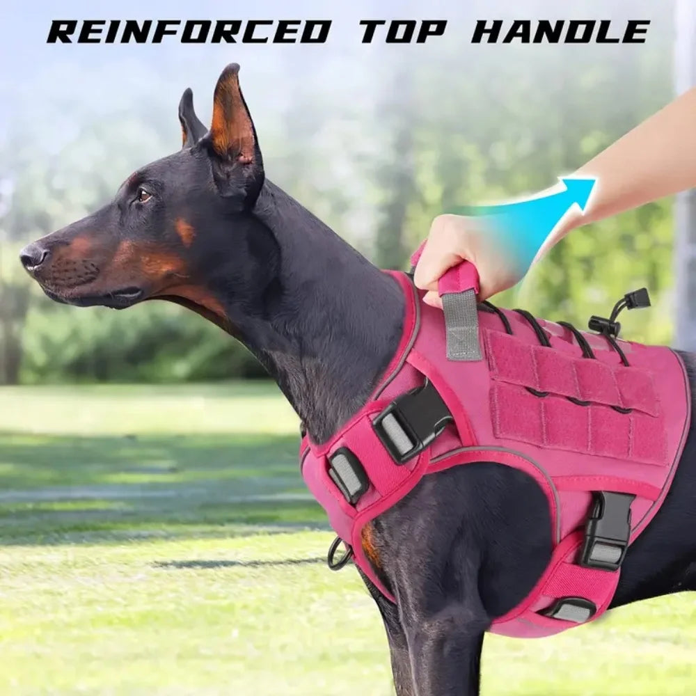 Adjustable No-Pull Tactical Dog Harness – Large Breeds