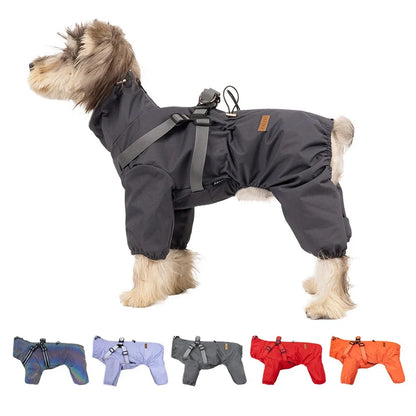 Raincoat with Harness - 4-Legged Reflective Rain Jacket