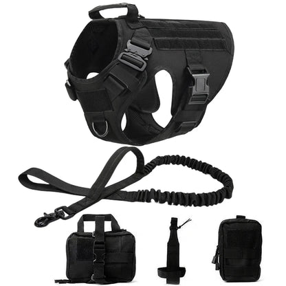 Tactical Vest Dog Harness & Leash – All Breeds