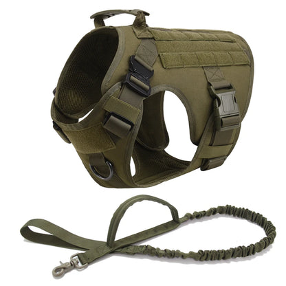 Tactical Vest Dog Harness & Leash – All Breeds