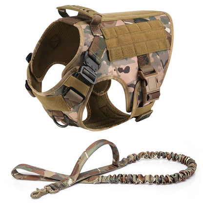Tactical Vest Dog Harness & Leash – All Breeds
