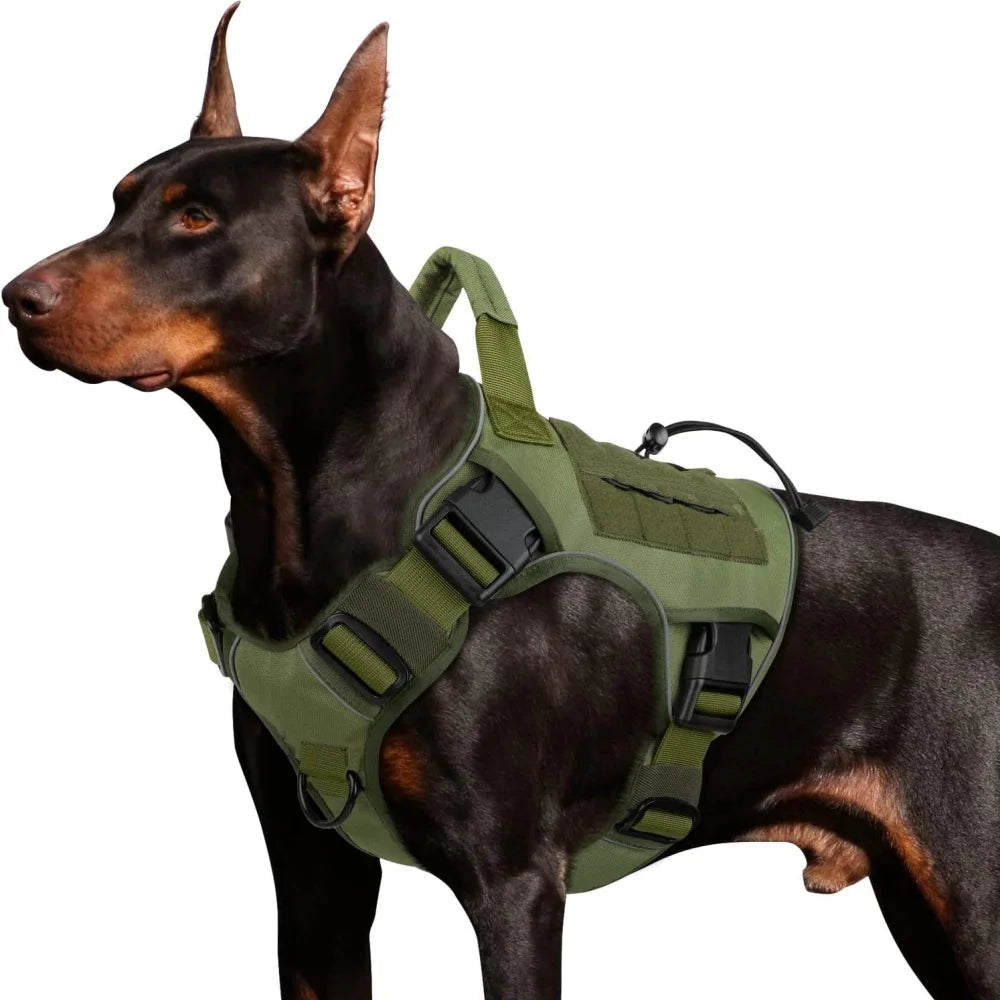 Adjustable No-Pull Tactical Dog Harness – Large Breeds