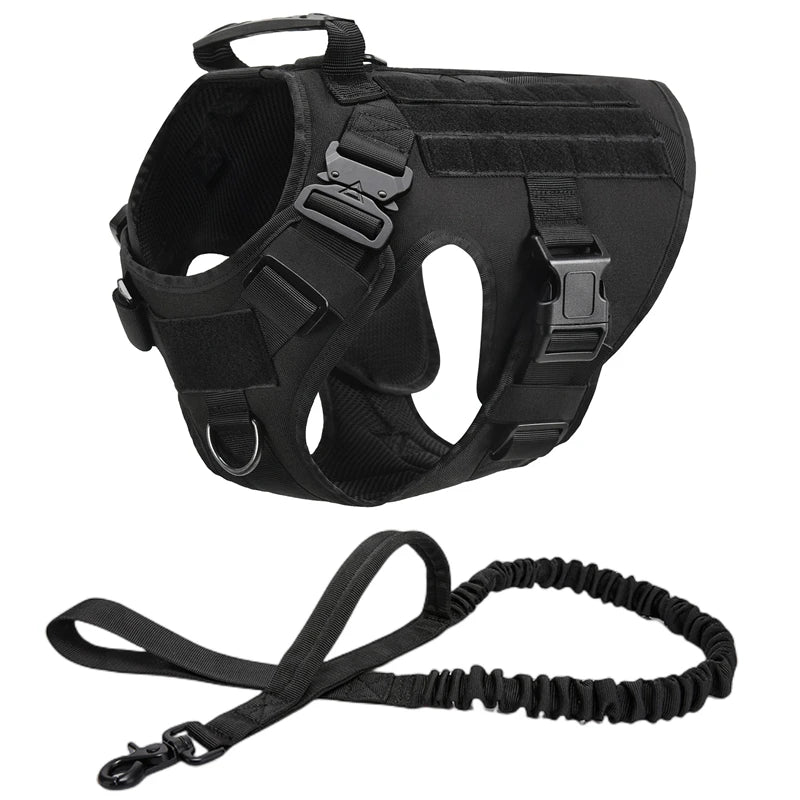 Tactical Vest Dog Harness & Leash – All Breeds