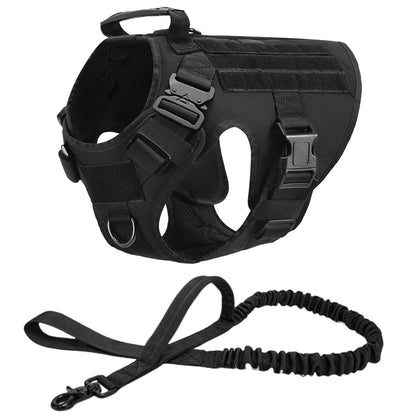Tactical Vest Dog Harness & Leash – All Breeds