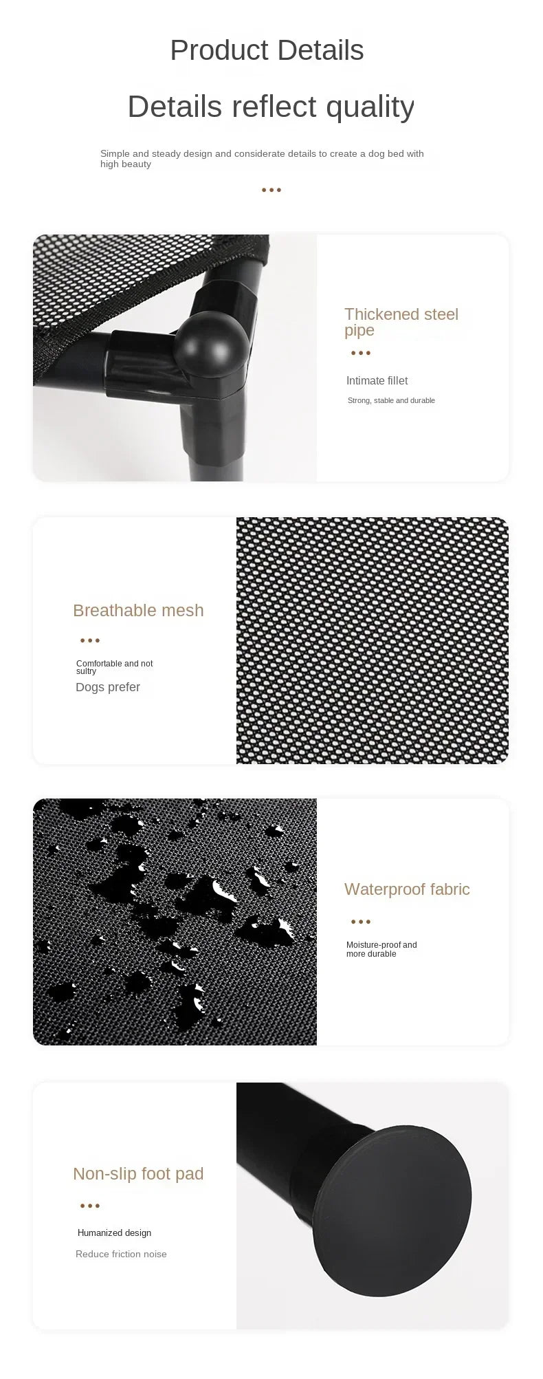 Elevated Dog Bed – Portable & Washable