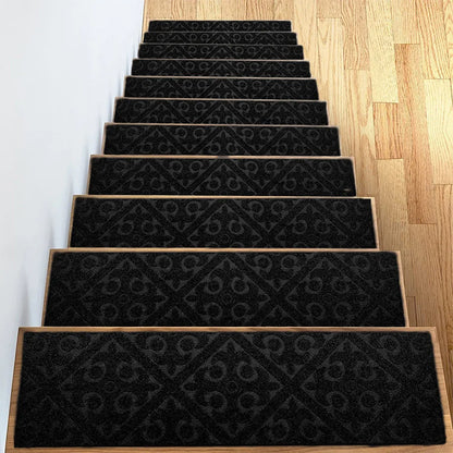 Non-Slip Stair Treads - Washable Self-Adhesive Carpet Pads 76x20cm