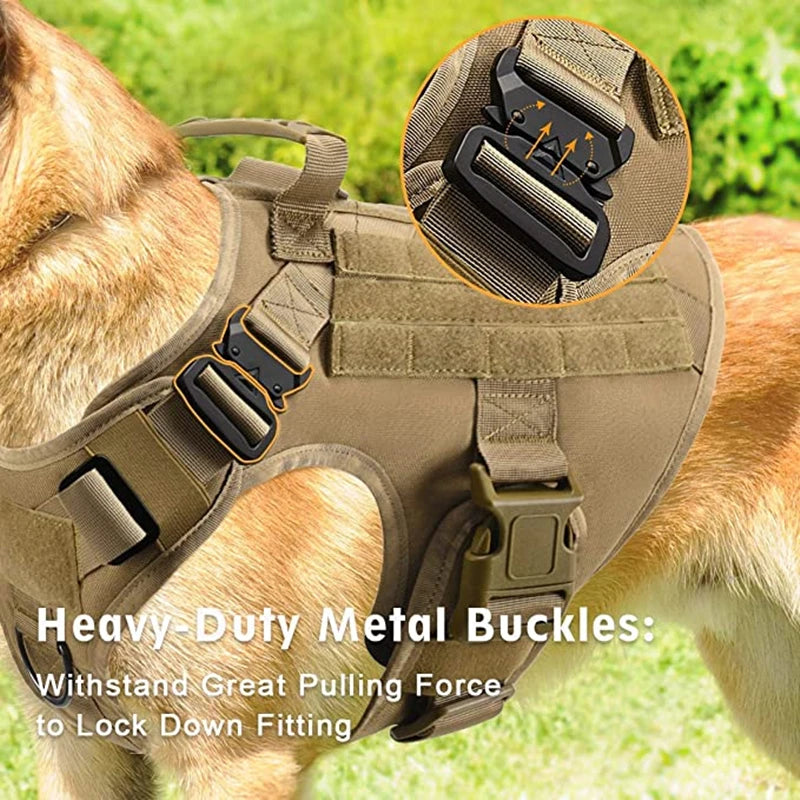 Tactical Vest Dog Harness & Leash – All Breeds