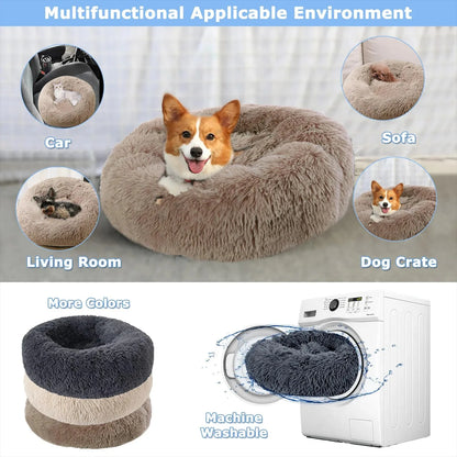 Donut Plush Dog Bed – Warm & Washable
