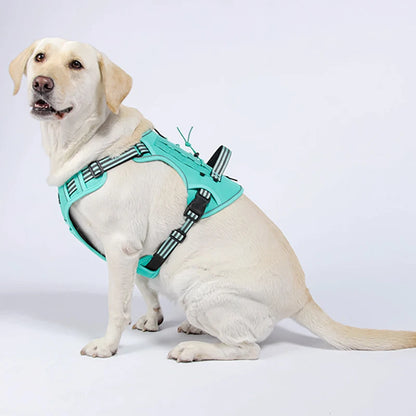 Tactical Reflective Dog Harness – No Pull, Adjustable