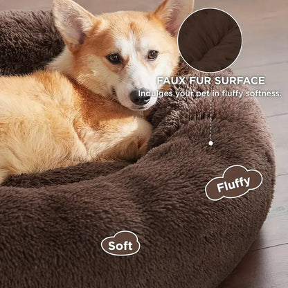 Donut Plush Dog Bed – Warm & Washable