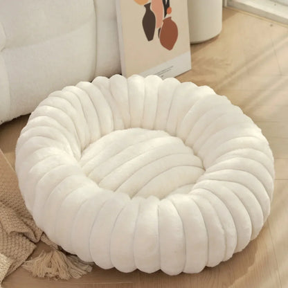Round Plush Dog Donut Bed– Warm & Comfy