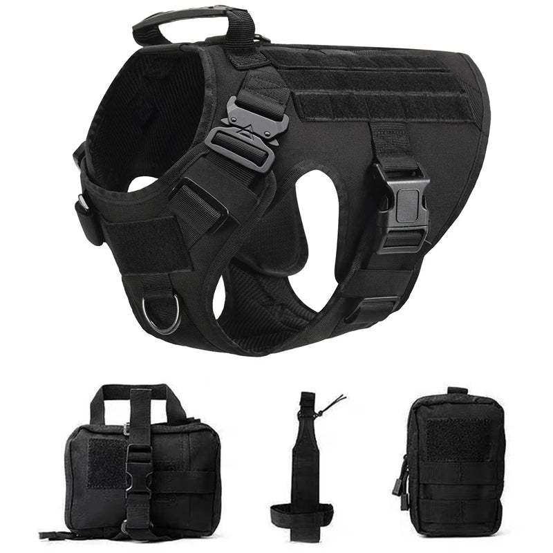 Tactical Vest Dog Harness & Leash – All Breeds