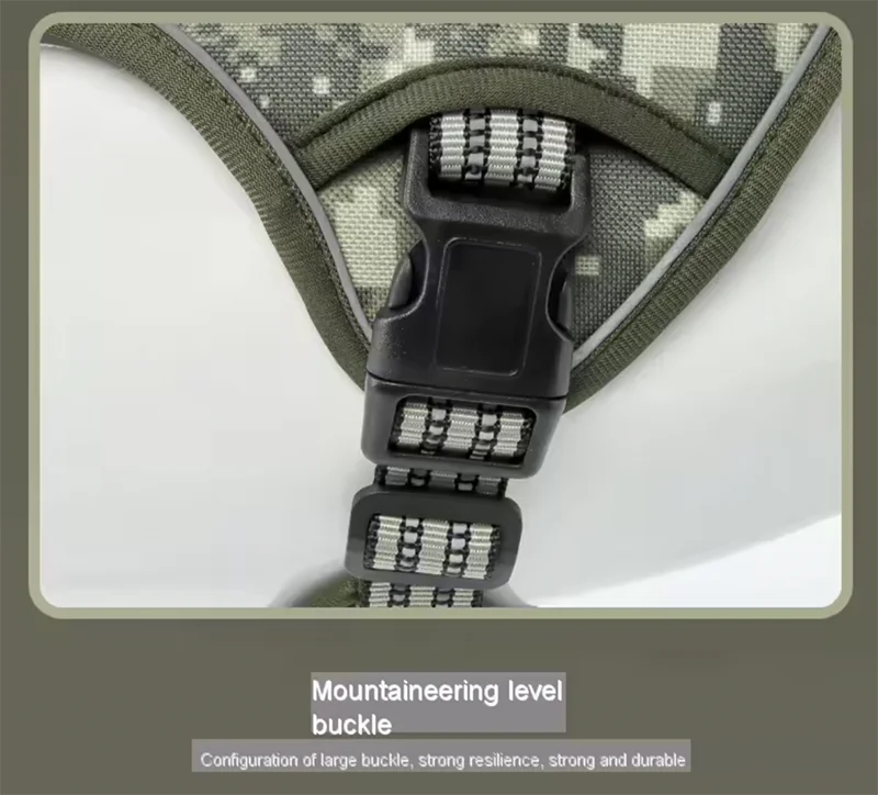 Tactical Reflective Dog Harness – No Pull, Adjustable