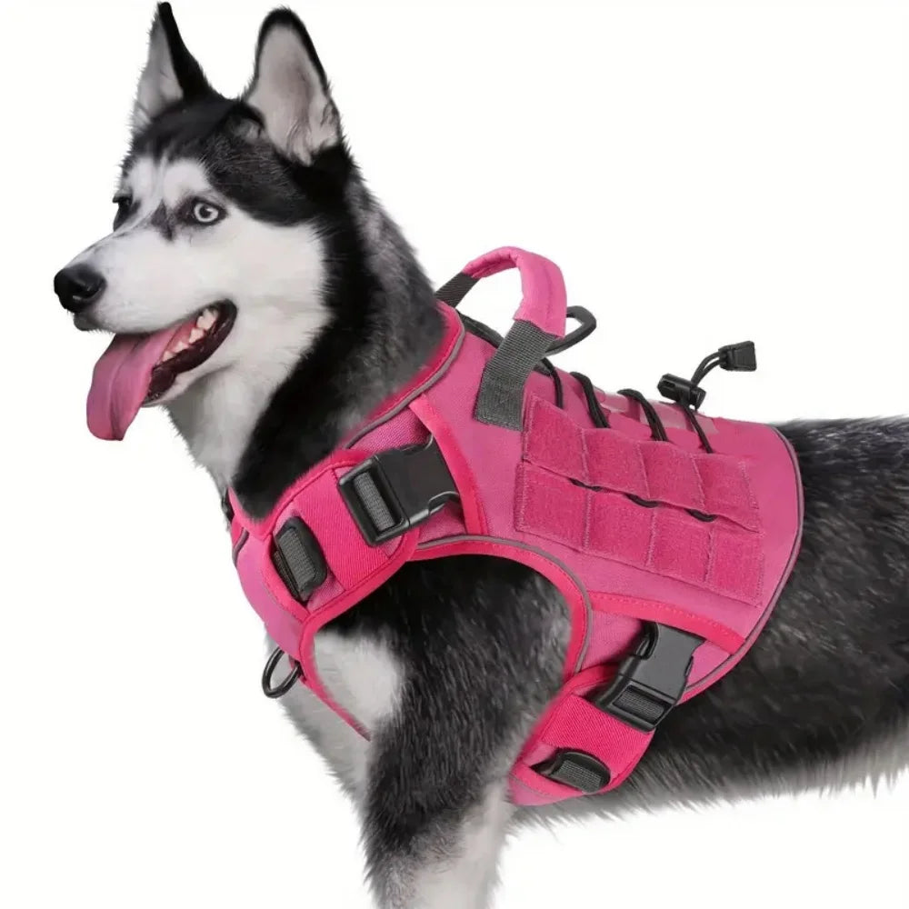 Adjustable No-Pull Tactical Dog Harness – Large Breeds