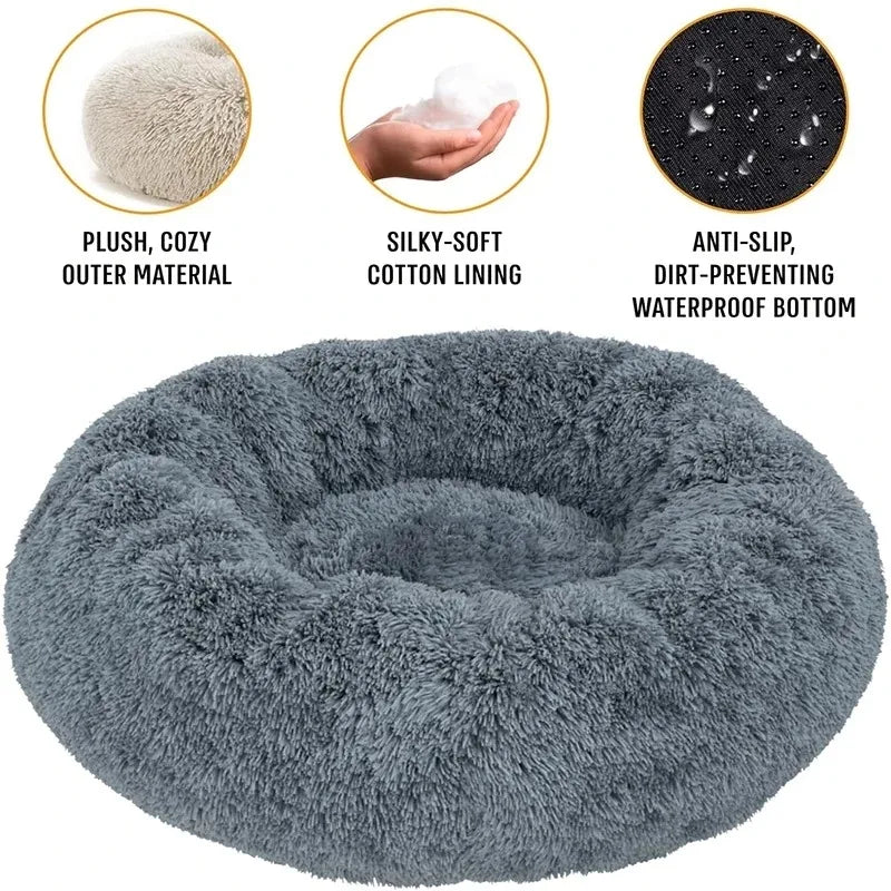 Donut Plush Dog Bed – Warm & Washable