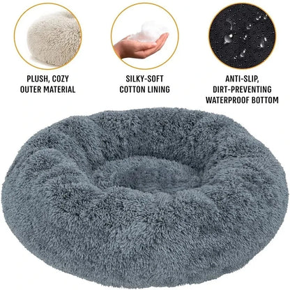 Donut Plush Dog Bed – Warm & Washable