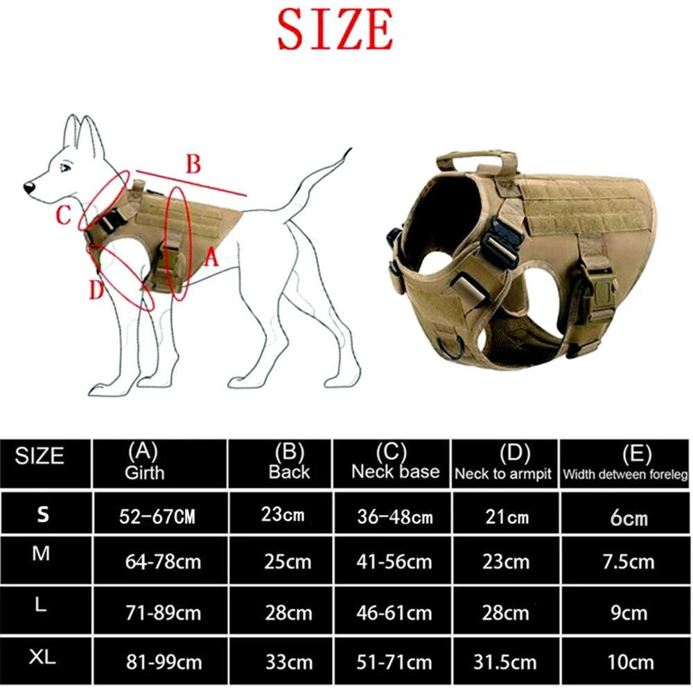 Tactical Vest Dog Harness & Leash – All Breeds