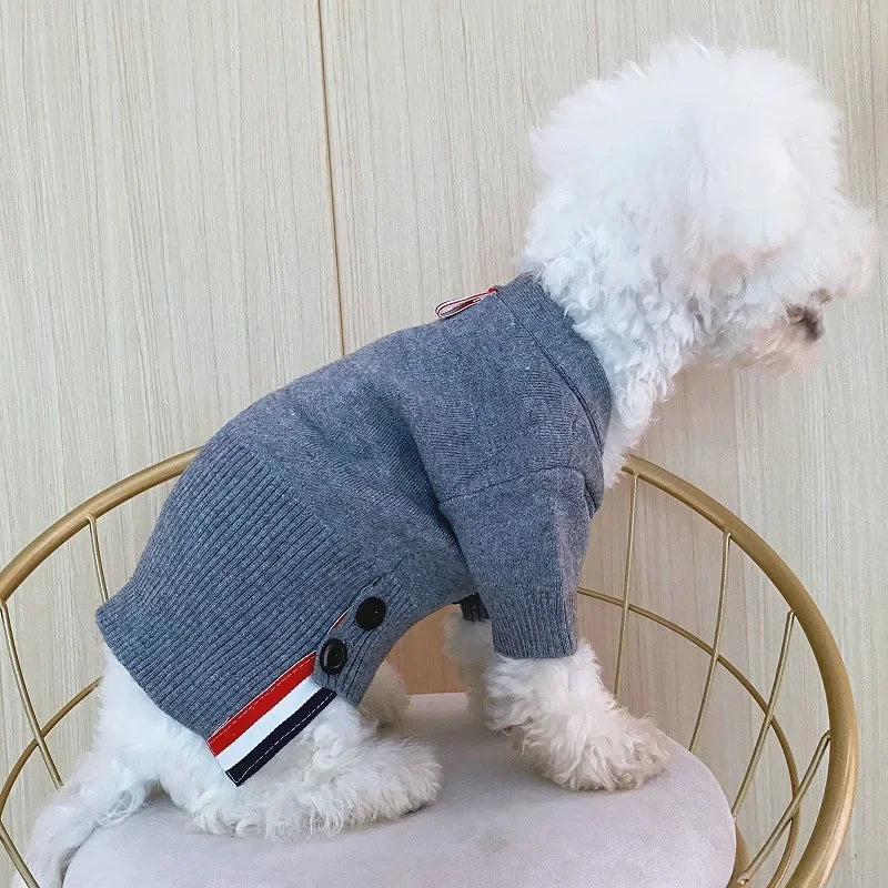 Trendy Knit Sweater Cardigan - Bear Shaped Dog Clothes