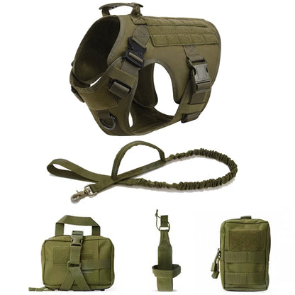 Tactical Vest Dog Harness & Leash – All Breeds