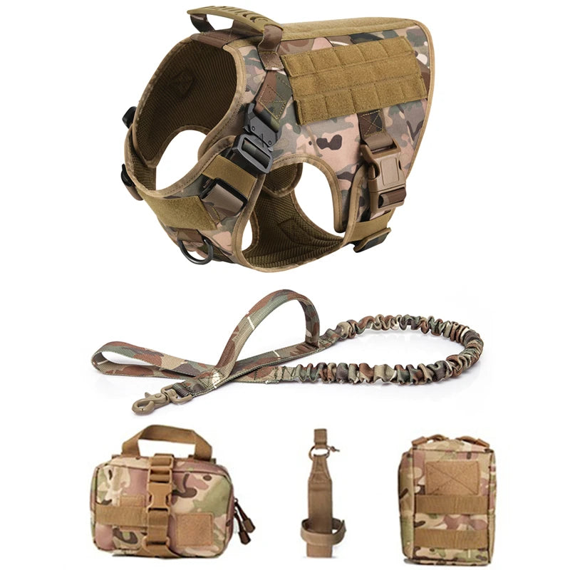 Tactical Vest Dog Harness & Leash – All Breeds