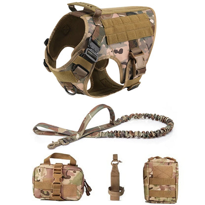 Tactical Vest Dog Harness & Leash – All Breeds