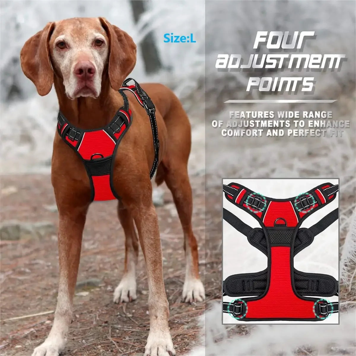 No-Pull Front Clip Dog Harness – Reflective & Heavy Duty
