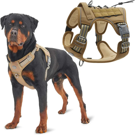No-Pull Tactical Dog Harness – Reflective & Adjustable