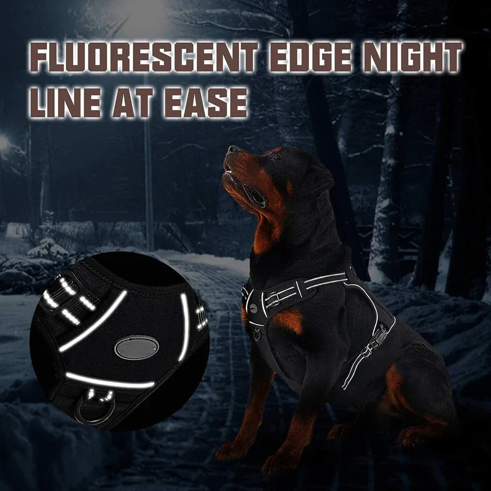 No-Pull Tactical Dog Harness – Reflective & Adjustable