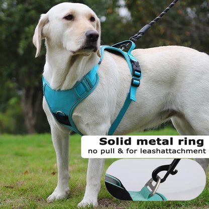 Tactical Dog Harness with AirTag Holder – No Pull, Reflective, Heavy Duty Vest