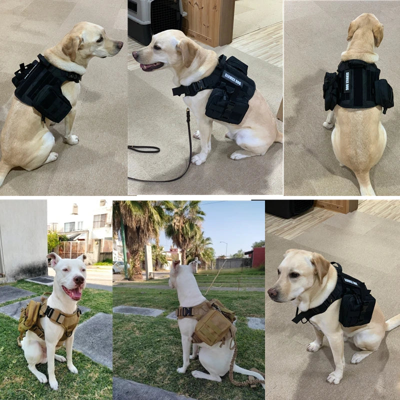 Tactical Vest Dog Harness & Leash – All Breeds