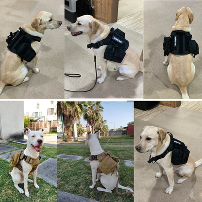 Tactical Vest Dog Harness & Leash – All Breeds