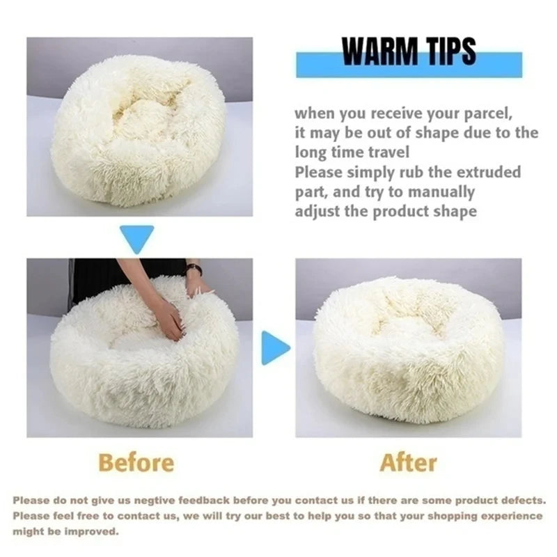 Donut Plush Dog Bed – Warm & Washable