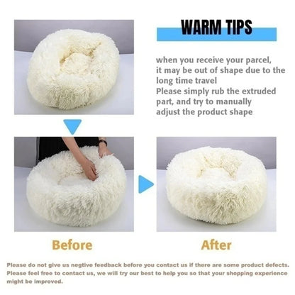 Donut Plush Dog Bed – Warm & Washable