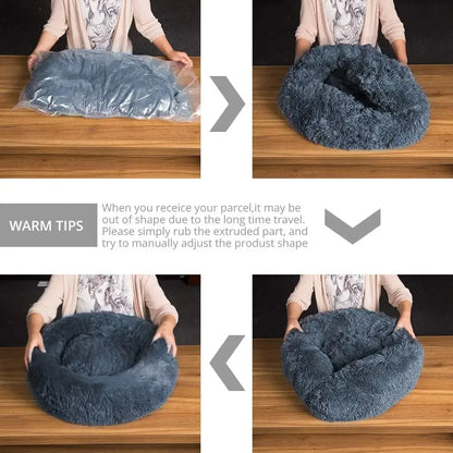 Donut Plush Dog Bed – Warm & Washable