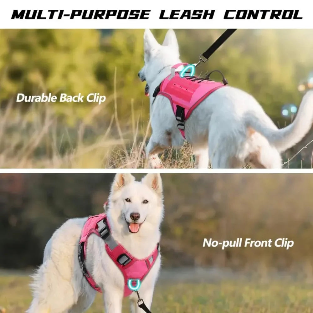 Adjustable No-Pull Tactical Dog Harness – Large Breeds