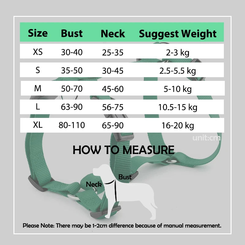 Durable H-Style Dog Harness & Leash