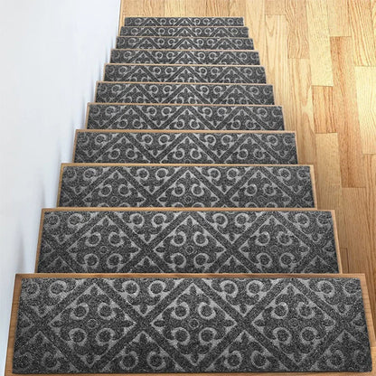 Non-Slip Stair Treads - Washable Self-Adhesive Carpet Pads 76x20cm