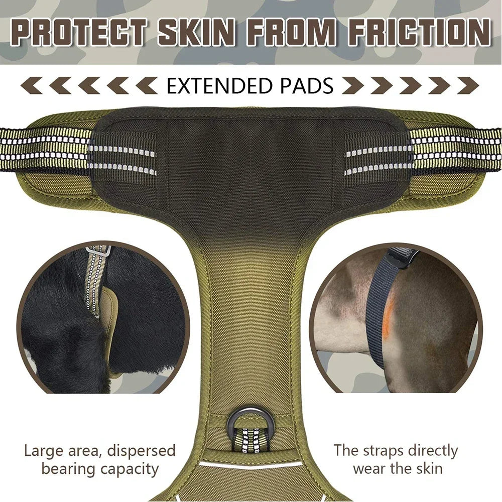 No-Pull Tactical Dog Harness – Reflective & Adjustable