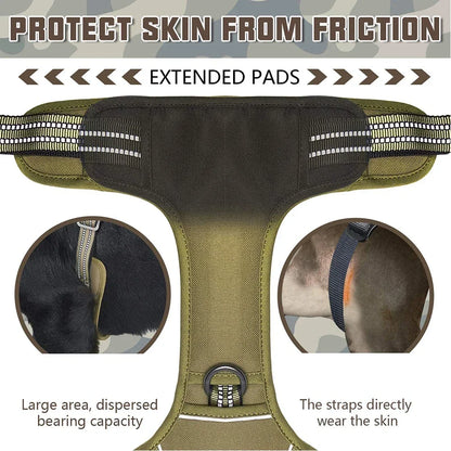 No-Pull Tactical Dog Harness – Reflective & Adjustable