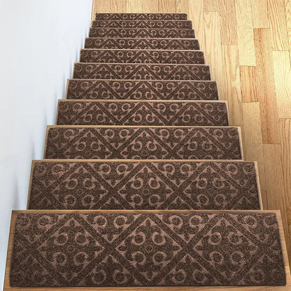 Non-Slip Stair Treads - Washable Self-Adhesive Carpet Pads 76x20cm